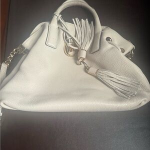 Michael Kors White Leather Shoulder Bag